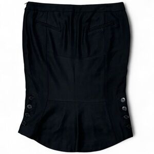 PATRIZIA PEPE FIRENZE Black Pencil Mini Skirt Buttons size 44 8 Work Date Fitted